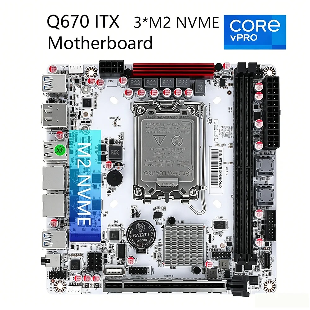 Office Tech Products - Zestaw płyty głównej Q670 ITX NAS,